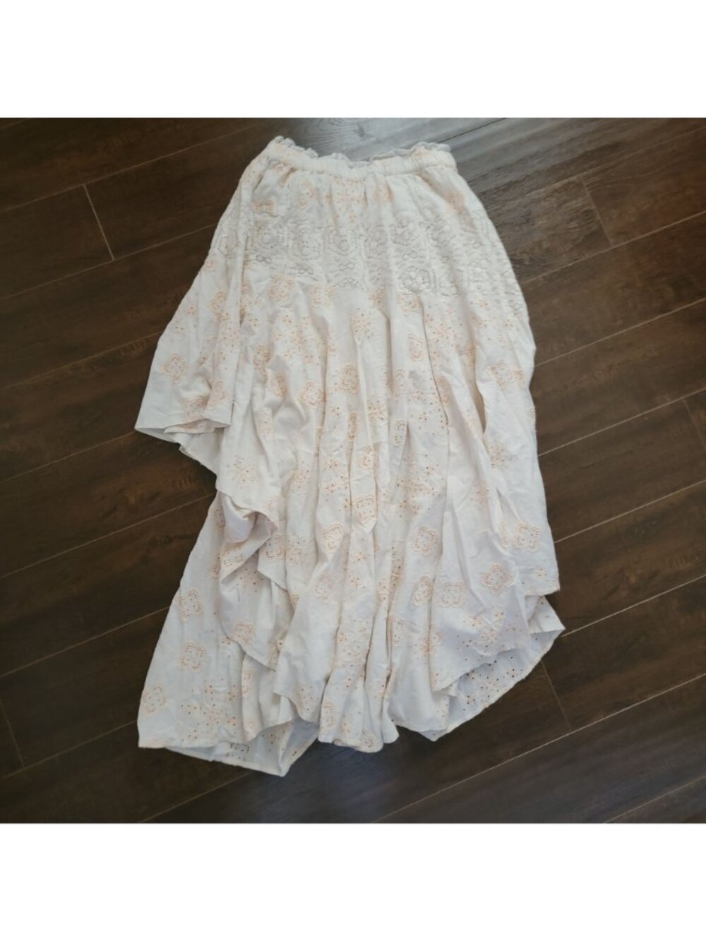 Free People Doily Maxi Skirt Boho Chic Lace Cottagecore Hippie Festival Womens M - Picture 3 of 7